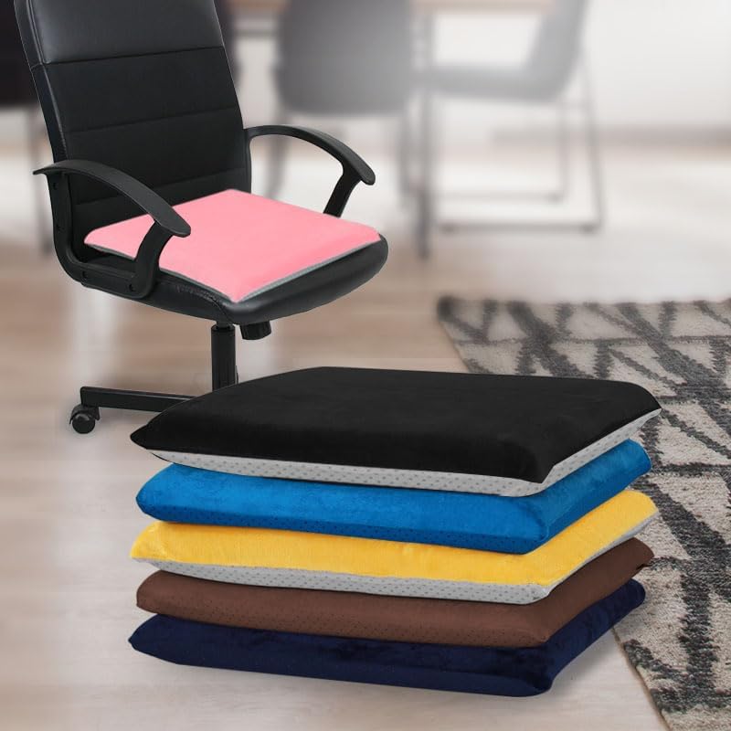 Augld Square Chair Seat Cushion Memory Foam Chair Cushion for Kitchen, Dining,Office or Car 18×18 in Black