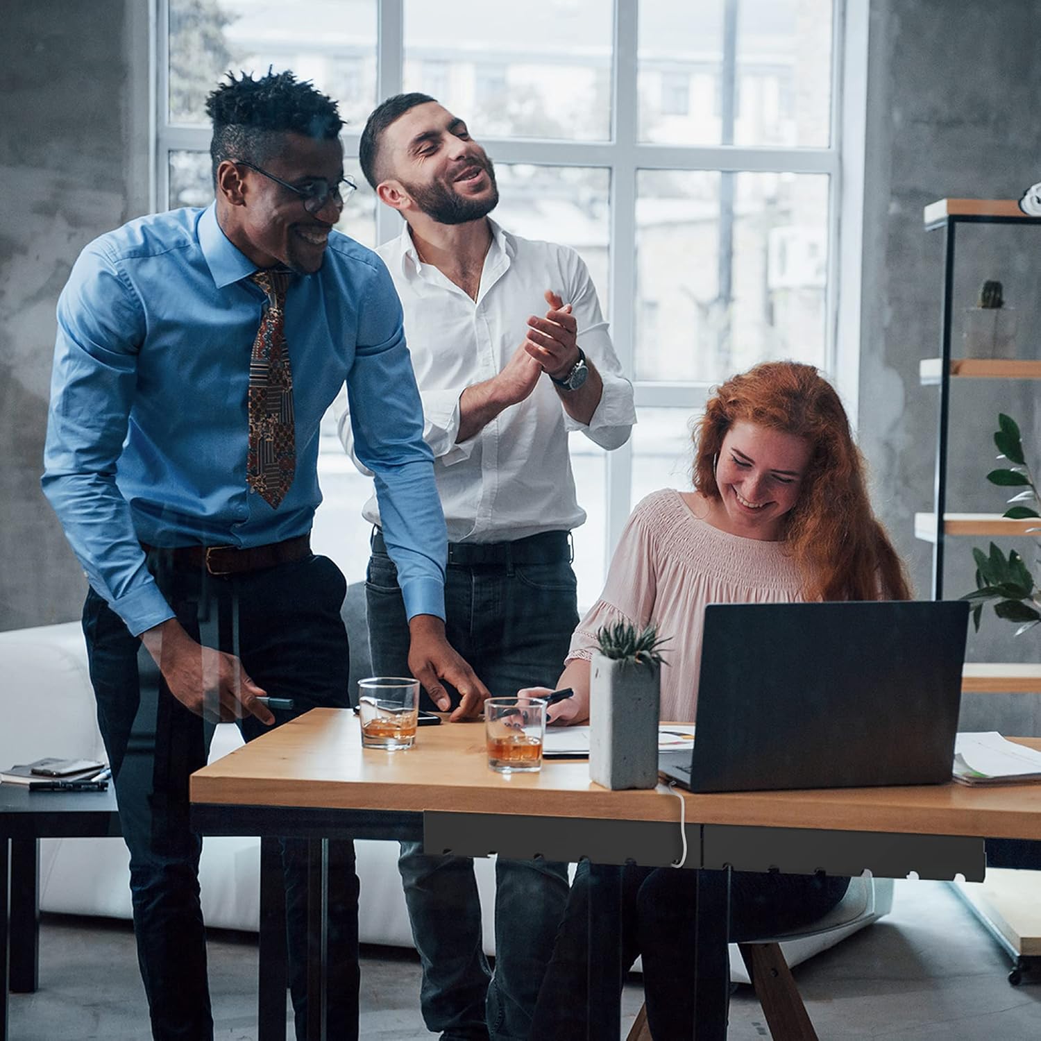 PAMO Cable Management Under Desk for Easy mounting Under-Table I Set of 2 - with 10X Cable Ties I Desk Organizer for Office/Home Office Table Thoughtful Cable Tray Holder - Image 7